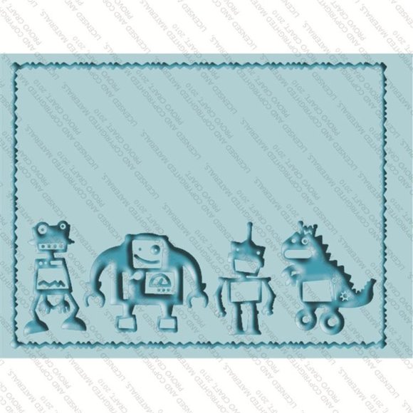 Cuttlebug 4-pc embossing folders - ROBOTZ - Picture 10 of 10